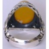 Iran Islam Shia Dua Nade Ali (Meaning: Call Ali the source of wonders) Engraved on Natural Yellow Agate Sterling Silver 925 Ring