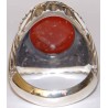Iran Islam Shia Holy Names of Allah & Panjtan-e Pak Engraved on Natural Agate Aqeeq Aqiq Sterling Silver 925 Ring