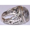 Iran Islam Shia Holy Names of Allah & Panjtan-e Pak Engraved on Natural Dur-e Najaf Gemstone Sterling Silver 925 Ring