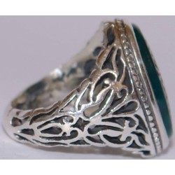 Islam Imam Ali Dua Komayl God's Name is A Remedy & His Remembrance is A Cure Engraved on Chrysoprase Agate Silver 925 Ring