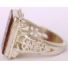 Iran Islam  "O Allah the Fulfiller of all needs" Dua Engraved on Natural Agate Aqeeq Sterling Silver 925 Ring