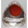 Iran Islam Quranic Ayat "The Hand of Allah is over their hands" Engraved on Agate Sterling Silver 925 Ring