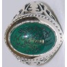 Iran Islam Shia Dua Nade Ali (Meaning: Call Ali the source of wonders) Engraved on Natural Chrysoprase Sterling Silver 925 Ring