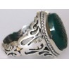 Iran Islam Shia Dua Nade Ali (Meaning: Call Ali the source of wonders) Engraved on Natural Chrysoprase Sterling Silver 925 Ring