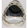 Iran Islam Quranic Ayat "The Hand of Allah is over their hands" Engraved on Onyx Agate Sterling Silver 925 Ring