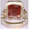Iran Islam  "O Allah the Fulfiller of all needs" Dua Engraved on Natural Agate Aqeeq Sterling Silver 925 Ring