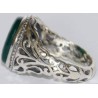 Iran Islam Shia Quran "We Follow the Right Path of Imam Ali" Engraved Natural Chrysoprase Agate Sterling Silver 925 Ring