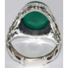 Iran Islam Shia Quran "We Follow the Right Path of Imam Ali" Engraved Natural Chrysoprase Agate Sterling Silver 925 Ring