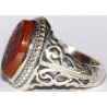 Iran Islam Quranic Ayat "Help from Allah and a Victory at hand" Engraved on Agate Sterling Silver 925 Ring