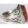 Iran Islam Quranic Ayat "Help from Allah and a Victory at hand" Engraved on Agate Sterling Silver 925 Ring