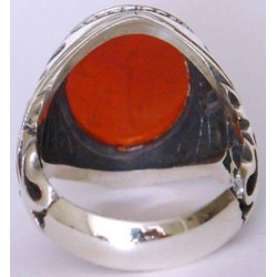 Iran Islam Zikr Laa Ilaaha Illallaahul Malikul Haqqul Mobeen For Protection from Poverty Engraved on Agate Sterling Silver Ring