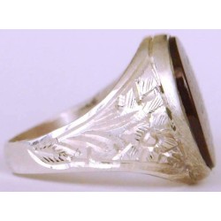 Iran Islam Quranic Ayat "The Hand of Allah is over their hands" Engraved on Agate Silver 900 Ring