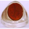 Iran Islam Quranic Ayat "The Hand of Allah is over their hands" Engraved on Agate Silver 900 Ring