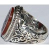 Iran Islam Quran Ayat Bismillah Basmala Engraved in Nice Arabic on Natural Agate Sterling Silver 925 Ring