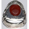 Iran Islam Quran Ayat Bismillah Basmala Engraved in Nice Arabic on Natural Agate Sterling Silver 925 Ring