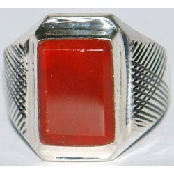 Iran Islam Shia Imam Jawad Herz Taweez Dua Under Natural Agate Aqeeq Aqiq Sterling Silver 925 Ring
