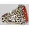 Iran Islam Zikr YA SATTAR Al UYUB O Allah who Conceals Sins Engraved on Natural Agate Sterling Silver 925 Ring