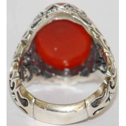 Iran Islam Zikr YA SATTAR Al UYUB O Allah who Conceals Sins Engraved on Natural Agate Sterling Silver 925 Ring