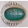 Iran Islam Prophet Hadith "Hussain is of me & I am of Husain" Engraved on Chrysoprase Sterling Silver Ring