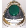 Iran Islam Prophet Hadith "Hussain is of me & I am of Husain" Engraved on Chrysoprase Sterling Silver Ring