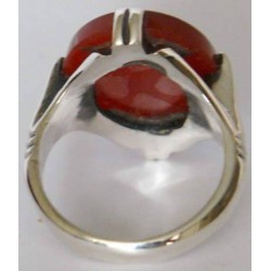 Iran Islam Prophet Hadith "Hussain is of me & I am of Husain" Engraved on Agate Sterling Silver Ring