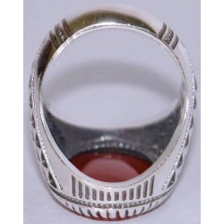 Iran Islam Zikr Ya Kafiya almuhimmat "O Savior from sufferings" Engraved on Natural Agate Sterling Silver 925 Ring