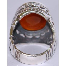 Iran Islam Zikr Ya Kafiya almuhimmat "O Savior from sufferings" Engraved on Natural Agate Sterling Silver 925 Ring