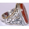 Iran Islam Shia Zikr "O Grantor of requests & Savior from sufferings!" Engraved on Natural Agate Sterling Silver Ring