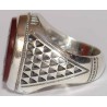 Iran Islam Zikr O God of the Worlds Engraved on Agate Sterling Silver Ring