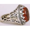 Iran Islam Quran Ayat Allah is Sufficient for me Engraved on Natural Agate Sterling Silver Ring