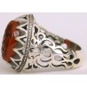 Iran Islam Quran Ayat Allah is Sufficient for me Engraved on Natural Agate Sterling Silver Ring