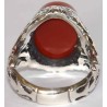 Iran Islam Shia Holy Names of Allah & Panjtan-e Pak Engraved on Natural Agate Aqeeq Aqiq Sterling Silver 925 Ring