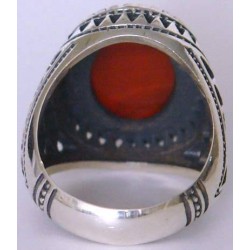 Iran Islam Quranic Ayat WA MAN YATTAQELLAH Dua'a for Sufficient Sustenance Engraved on Agate Aqeeq Sterling Silver 925 Ring