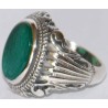Iran Islam Quran Ayat Bismillah Basmala Engraved in Nice Arabic on Chrysoprase Agate Sterling Silver Ring