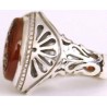Iran Islam Shia Prophet Hadeeth Imam 'Ali stands with Truth" Engraved on Natural Agate Sterling Silver 925 Ring