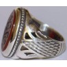 Iran Islam Shia Prophet Hadeeth Imam "Ali stands with Truth & Truth stands with Ali" Engraved on Agate Sterling Silver Ring