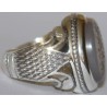 Iran Islam Shia Prophet Hadeeth Imam "Ali stands with Truth & Truth stands with Ali" Engraved on Agate Sterling Silver Ring