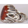 Iran Islam Shia Prophet Hadeeth Imam "Ali stands with Truth & Truth stands with Ali" Engraved on Agate Sterling Silver Ring