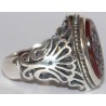Iran Islam Shia Prophet Hadeeth Imam "Ali stands with Truth & Truth stands with Ali" Engraved on Agate Sterling Silver Ring