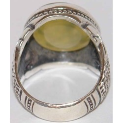 Iran Islam Shia Prophet Hadeeth Imam "Ali stands with Truth & Truth stands with Ali" Engraved on Agate Sterling Silver Ring