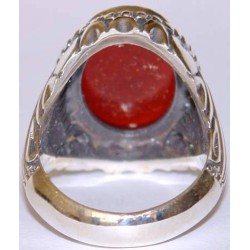 Iran Islam Salam to Imam Reza the Descendent of Prophet Taha & Yaseen Engraved on Agate Sterling Silver Ring