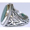 Iran Islam Salam to Imam Reza the Descendent of Prophet Taha & Yaseen Engraved on Chrysoprase Sterling Silver Ring