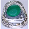 Iran Islam Salam to Imam Reza the Descendent of Prophet Taha & Yaseen Engraved on Chrysoprase Sterling Silver Ring