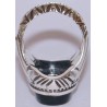 Iran Islam Salam to Imam Reza the Descendent of Prophet Taha & Yaseen Engraved on Onyx Black Agate Sterling Silver Ring