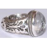 Iran Islam Quranic Ayat "Verily in the remembrance of Allah do hearts find rest" Engraved on Dur-e Najaf Sterling Silver Ring