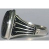 Iran Islam Shia Allah & 14 Masoomeen Natural Onyx Black Agate Aqeeq Aqiq Akik Sterling Silver 925 Ring