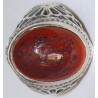 Iran Islam Quranic Ayat WA MAN YATTAQELLAH Dua'a for Sufficient Sustenance Engraved on Agate Aqeeq Sterling Silver 925 Ring