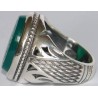 Iran Islam Hadith Qudsi  "Wilayat of Imam Ali is Allah's Fort" Engraved on Chrysoprase Sterling Silver Ring