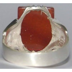 Iran Islam Shia shahada Shahadatain Engraved on Natural Agate Aqeeq Aqiq Akeek Sterling Silver 925 Ring