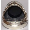 Iran Islam Shia RABBI NAJJINI BI MOHAMMAD WA ALI on Natural Black Agate Onyx Sterling Silver 925 Ring